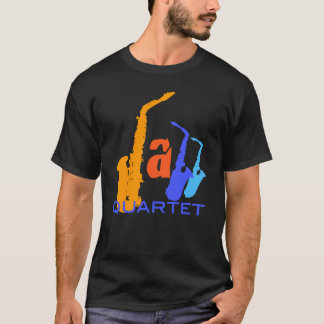 T-shirt Jazz Quartet Saxophones Lettres Tee