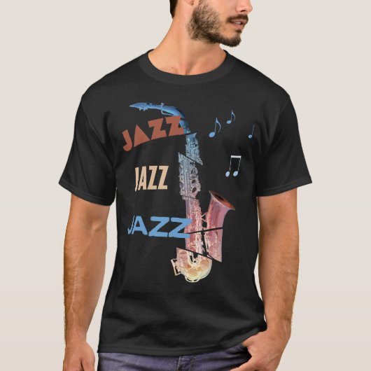 T-shirt Jazz Saxophone Art moderne (Devant)