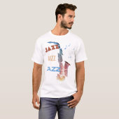 T-shirt Jazz Saxophone Art moderne (Devant entier)
