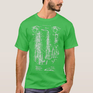 T-shirt Jazz Saxophone Brevet Vintage Imprimer 1915