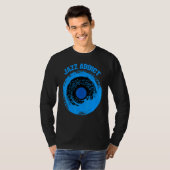 T-shirt Jazz Saxophone Music Sheet Notes Bleues tons Jazz (Devant entier)