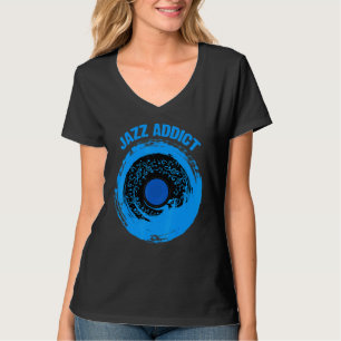 T-shirt Jazz Saxophone Music Sheet Notes Bleues tons Jazz