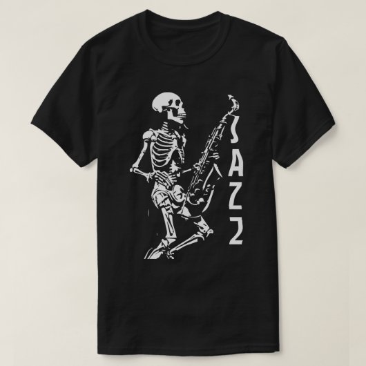 T-shirt jazz squelette (Design devant)