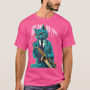 T-shirt Jazz Sur Trumpet Saxophone Player Musicien Retro J