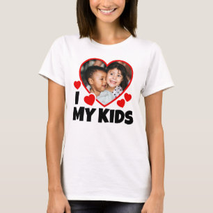 T-shirt J'Coeur Mes Enfants Photo Personnalisée