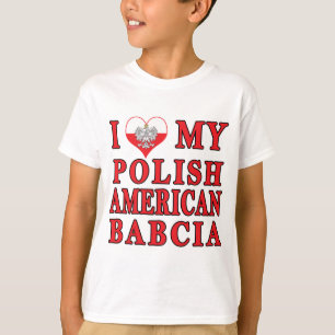 T-shirt J'Coeur Mon Polonais Américain Babcia
