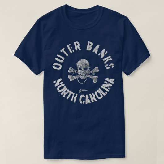 T-shirt JCombs Outer Banks NC Pirate Skull Crossbones  (Design devant)