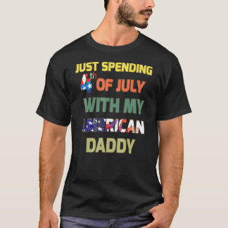 T-shirt Je 4 juillet Avec Mon Papa Américain G