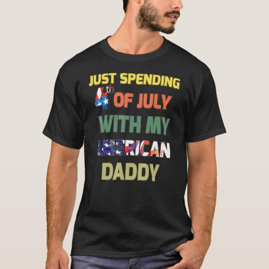 T-shirt Je 4 juillet Avec Mon Papa Américain G (Devant)