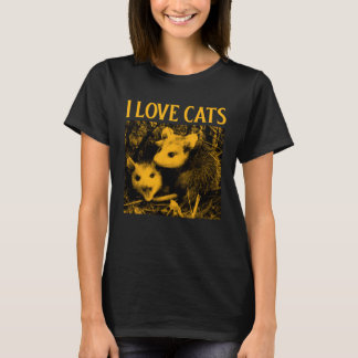 T-shirt Je adore les chats Opossum