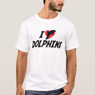 T-shirt Je aime dauphins à coeur - Amateur de dauphins