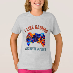 T-shirt Je aime le JEU VIDÉO et peut-être 3 PERSONNES T-Sh