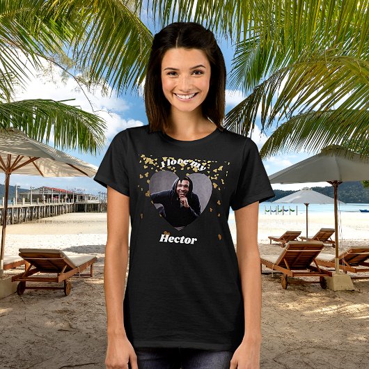 T-shirt Je aime mon petit ami photo de coeur nom