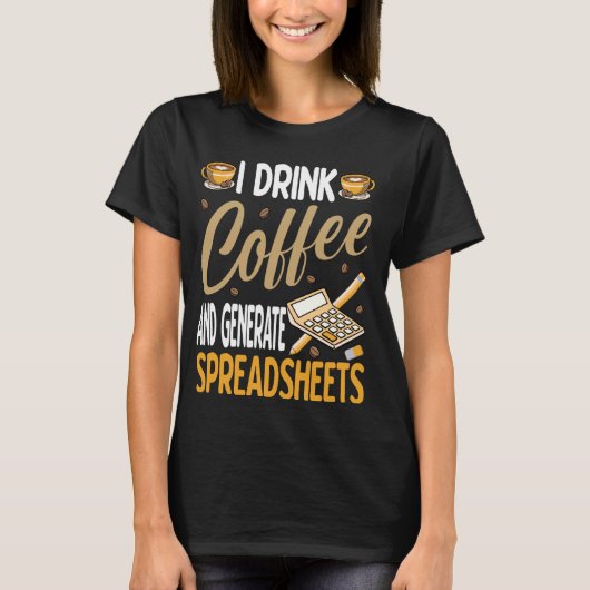 T-shirt Je Bois Du Café Générer Des Tableaux Drôle Compte (Devant)