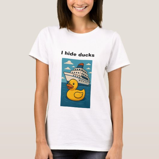 T-shirt Je cache des canards - canard en caoutchouc se cac (Devant)
