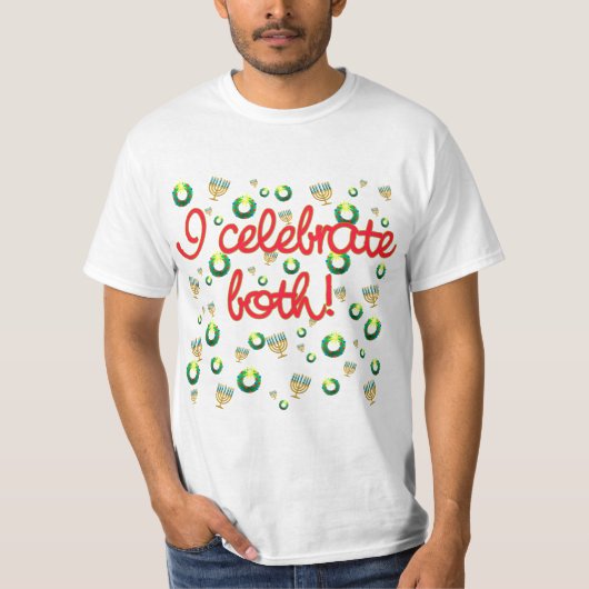 T-shirt Je célèbre Noël et Hanoukka (Devant)