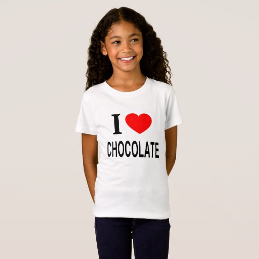 T-Shirt JE ❤️ CHOCOLATE J'AIME LE CHOCOLAT I COEUR CHOCOLA (Devant entier)
