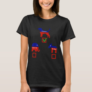 T-shirt Je choisis chien pas âne ni éléphant démocrate rép