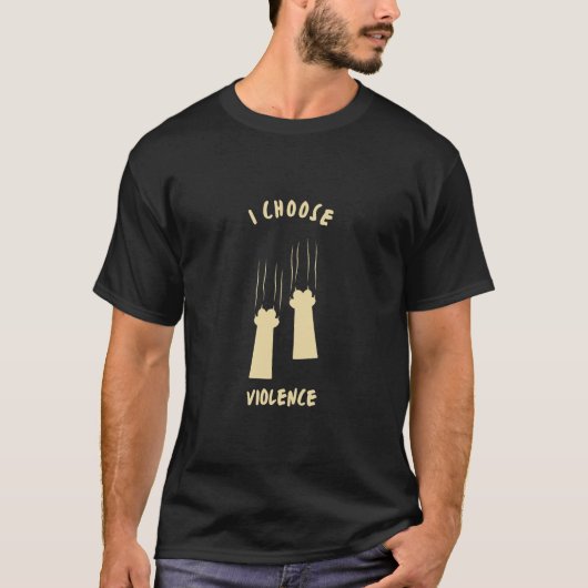 T-shirt Je Choisis La Paw Chat Violence (Devant)