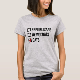 T-shirt Je choisis les chats plutôt que la politique - -