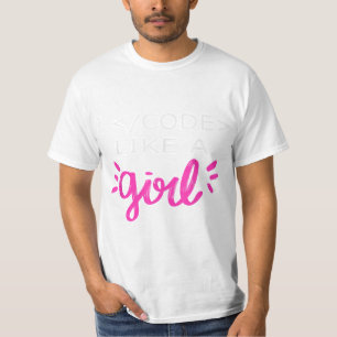 T-shirt Je Code Comme Une Fille Drôle Binary Coding Ordina