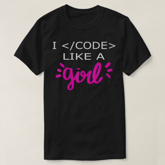 T-shirt Je Code Comme Une Fille Drôle Binary Coding Ordina (Design devant)