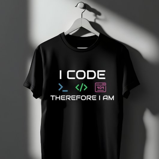 T-shirt Je Code Donc Je Suis - Programmeur Erreur 404 Geek