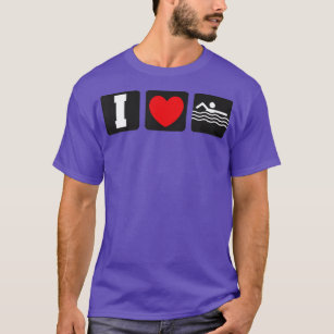 T-shirt Je Coeur Cadeaux De Baignade Pour Nager Sport