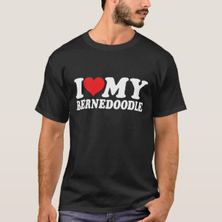 T-shirt Je Coeur Mon Bernedoodle J'Aime Mon Propriétaire B