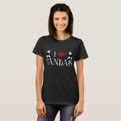 T-shirt Je Coeur Pandas (Devant entier)