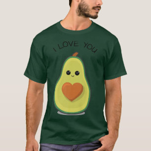 T-shirt Je Coeur Vous Avocado Drôle Guacamole Vegan Food L