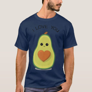 T-shirt Je Coeur Vous Avocado Drôle Guacamole Vegan Food L
