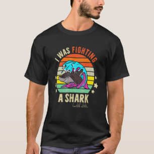 T-shirt Je Combattais Un Requin Sarcastique Humour Sombre