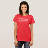 T-shirt Je comprends l'affectation (Devant entier)