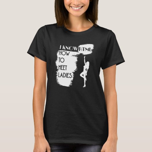 T-shirt Je connais HTML Comment rencontrer des femmes pour (Devant)