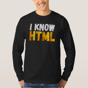T-shirt Je Connais Le Codeur De Langue Informatique Html