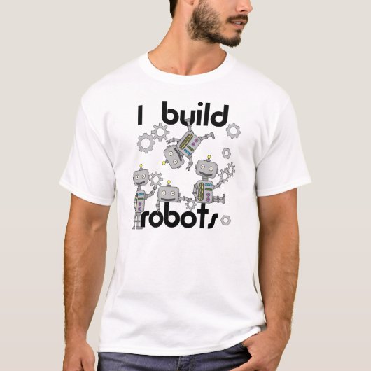 T-shirt Je construis des robots (Devant)