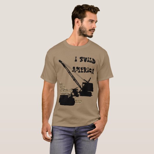 T-SHIRT JE CONSTRUIS LE BOUTEUR OPÉRANT DE GRUE (Devant entier)