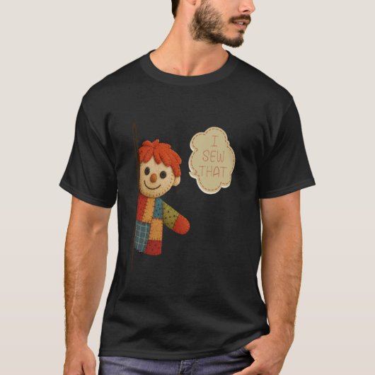 T-shirt Je couds ce patchwork de poupée drôle de couture m (Devant)