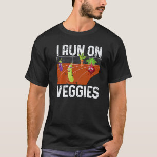 T-shirt Je cours avec des légumes Drôle de coureur végane 