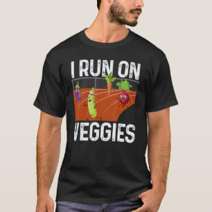T-shirt Je cours avec des légumes Drôle de coureur végane 