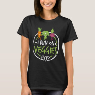 T-shirt Je cours avec des légumes  Drôle de coureur végane