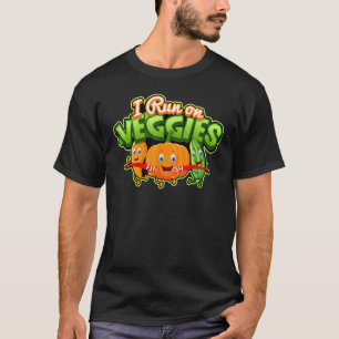 T-shirt Je cours avec des légumes  Drôle Runner Végétalien