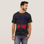T-shirt Je Cours Parce Que J'Aime Vraiment Le Vin Runner Q (Devant entier)