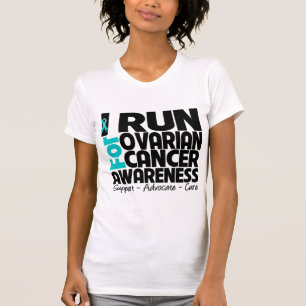 T-shirt Je cours pour la conscience de Cancer ovarien