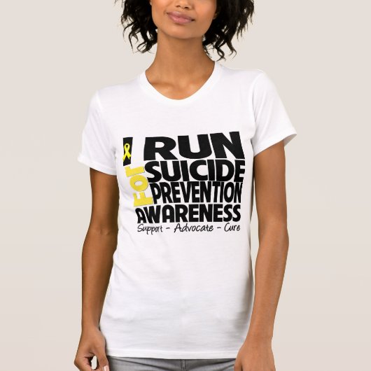 T-shirt Je cours pour la conscience de prévention de (Devant)