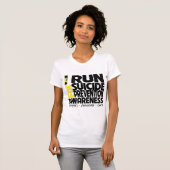 T-shirt Je cours pour la conscience de prévention de (Devant entier)