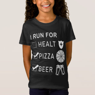 T-Shirt Je cours pour la pizza et la bière