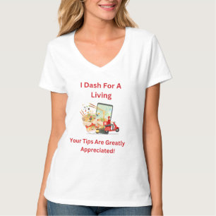 T-shirt Je cours pour vivre, les pourboires sont appréciés