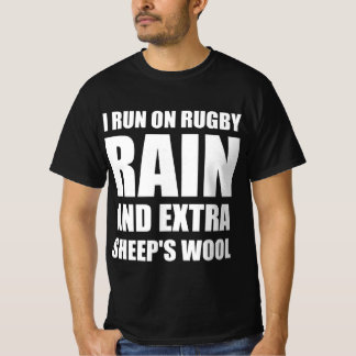 T-shirt Je cours sous la pluie de rugby et la laine de mou